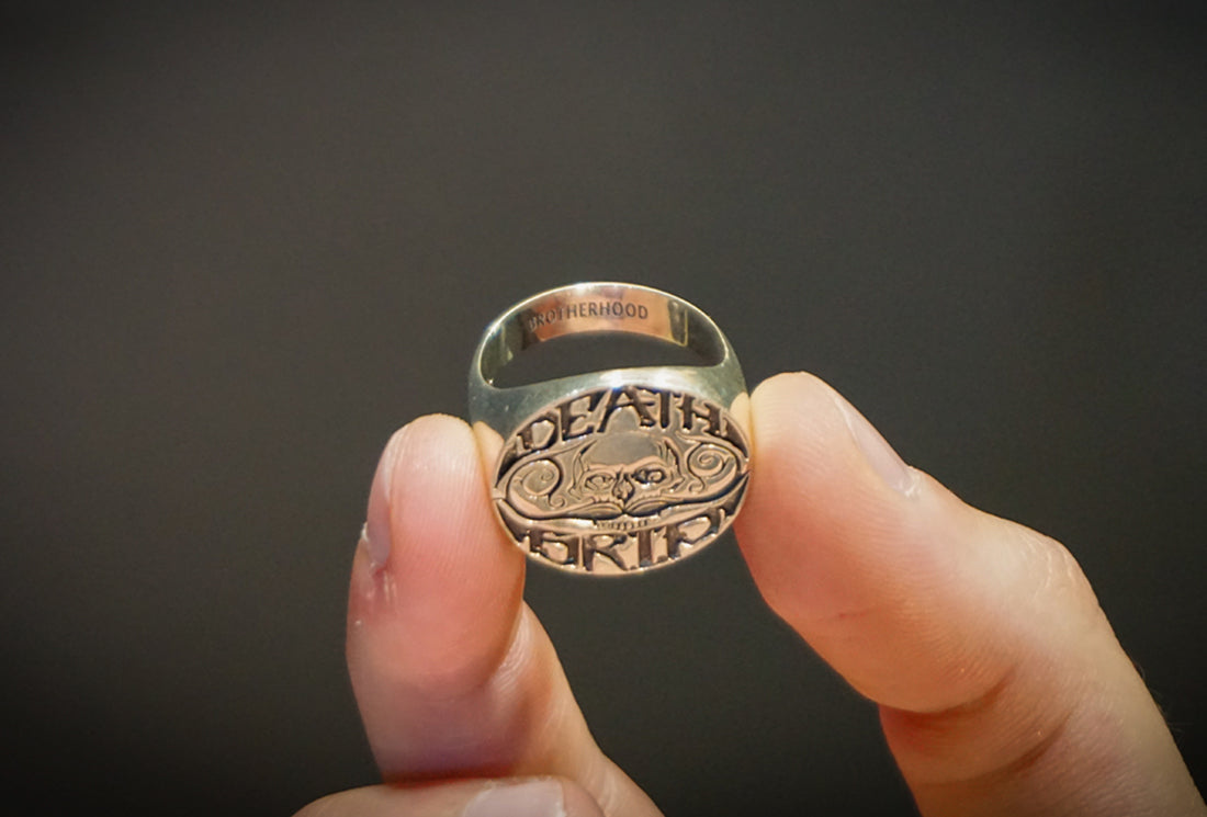 Death Grip Brotherhood Signet Sterling Silver Ring