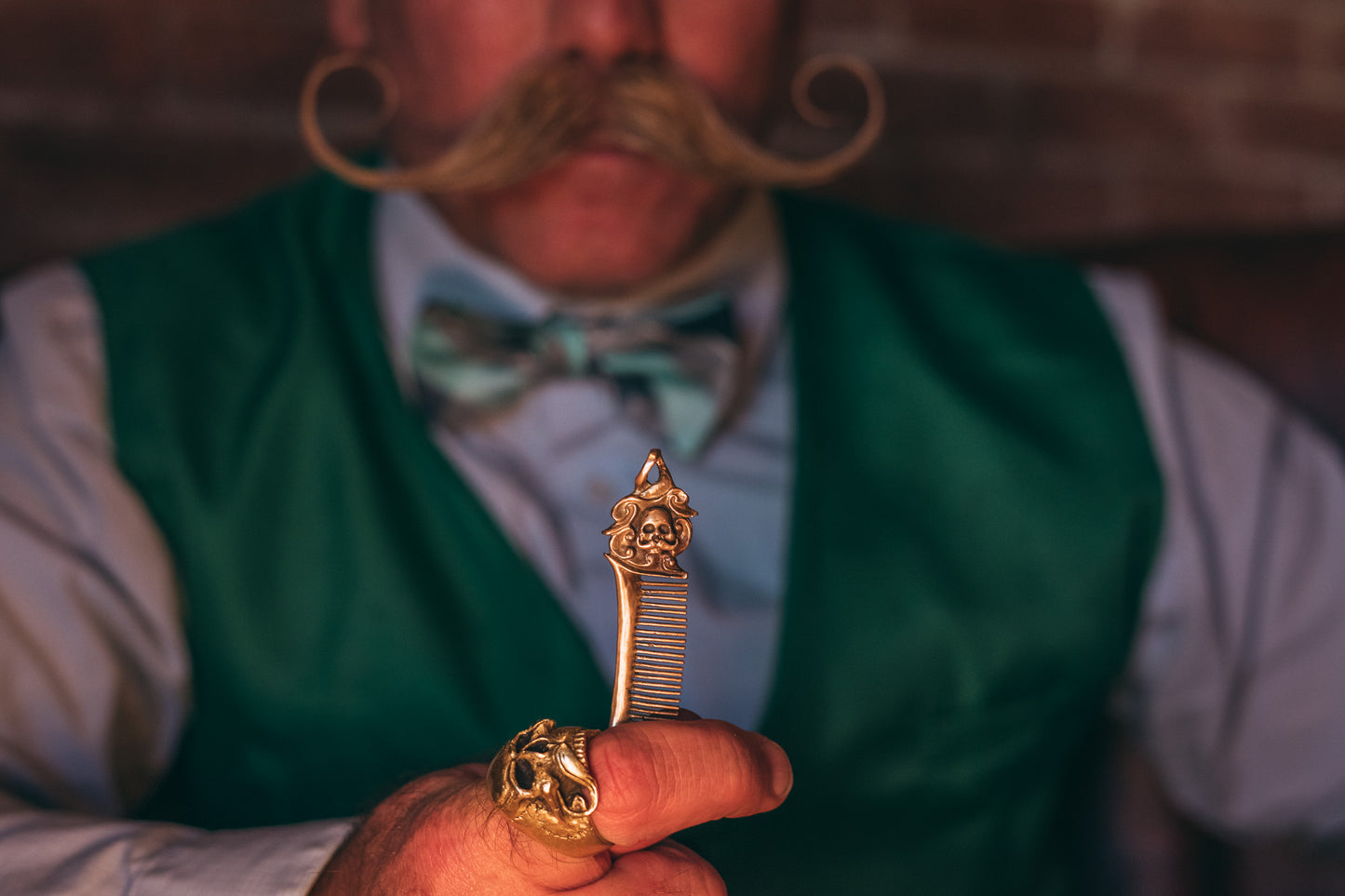 Limited Edition Hand Crafted Bronze Pocket Mustache Comb