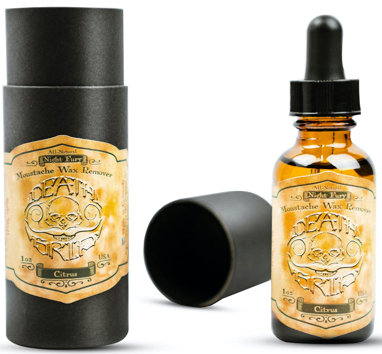 Sudden Death Strong Hold Mustache Wax and Night Fury Mustache Wax Remover Oil Set